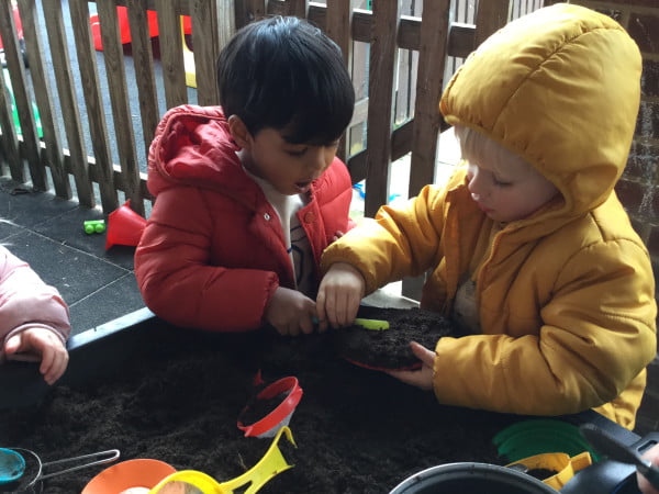 children playing at Alton College Nursery in Alton, Guildford